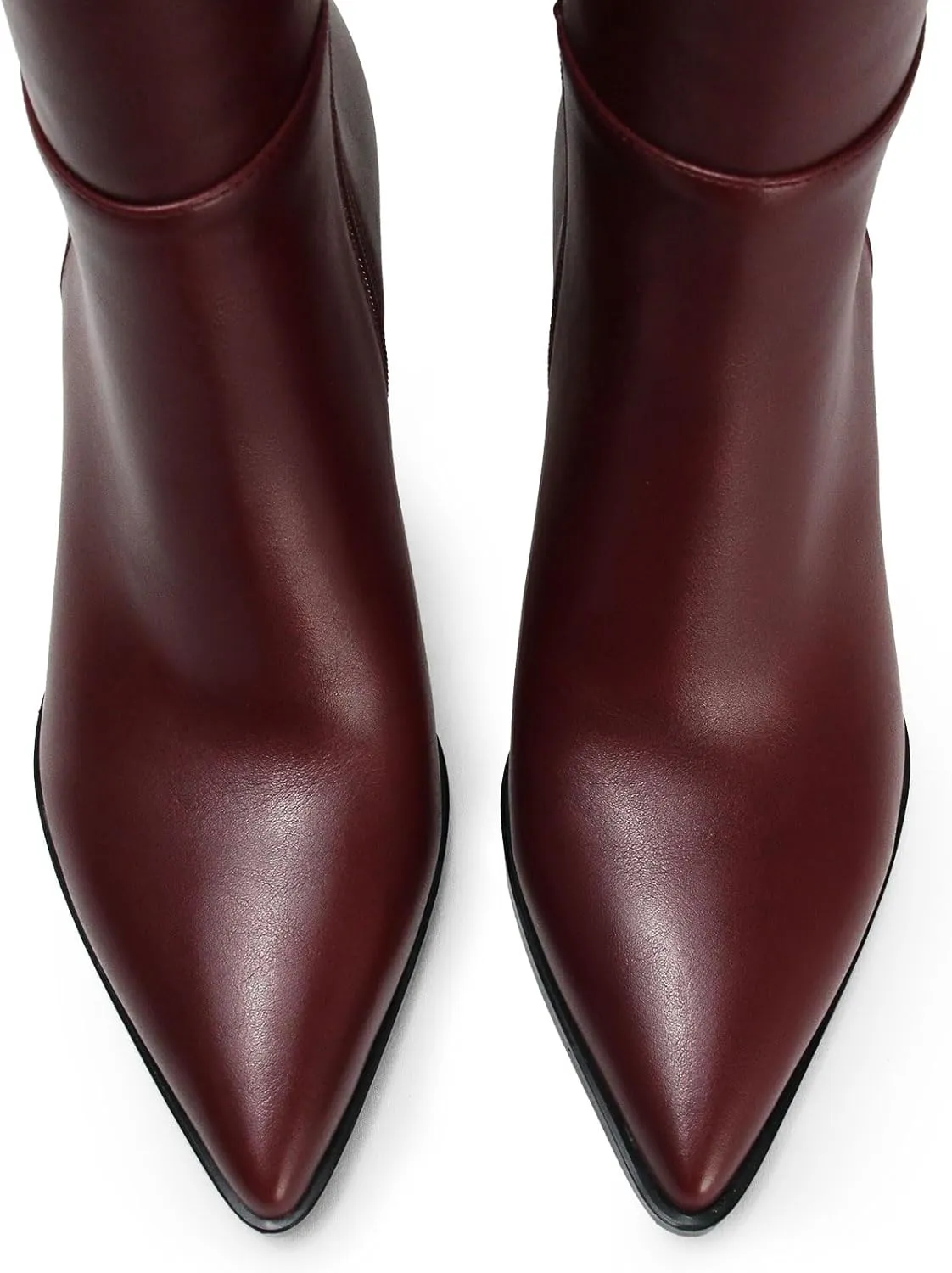Women's Knee High Boots Kitten Heels Pointed Toe Side Zipper Wide Calf Stiletto Tall Boots for Women Wedding Porm Dress Shoes