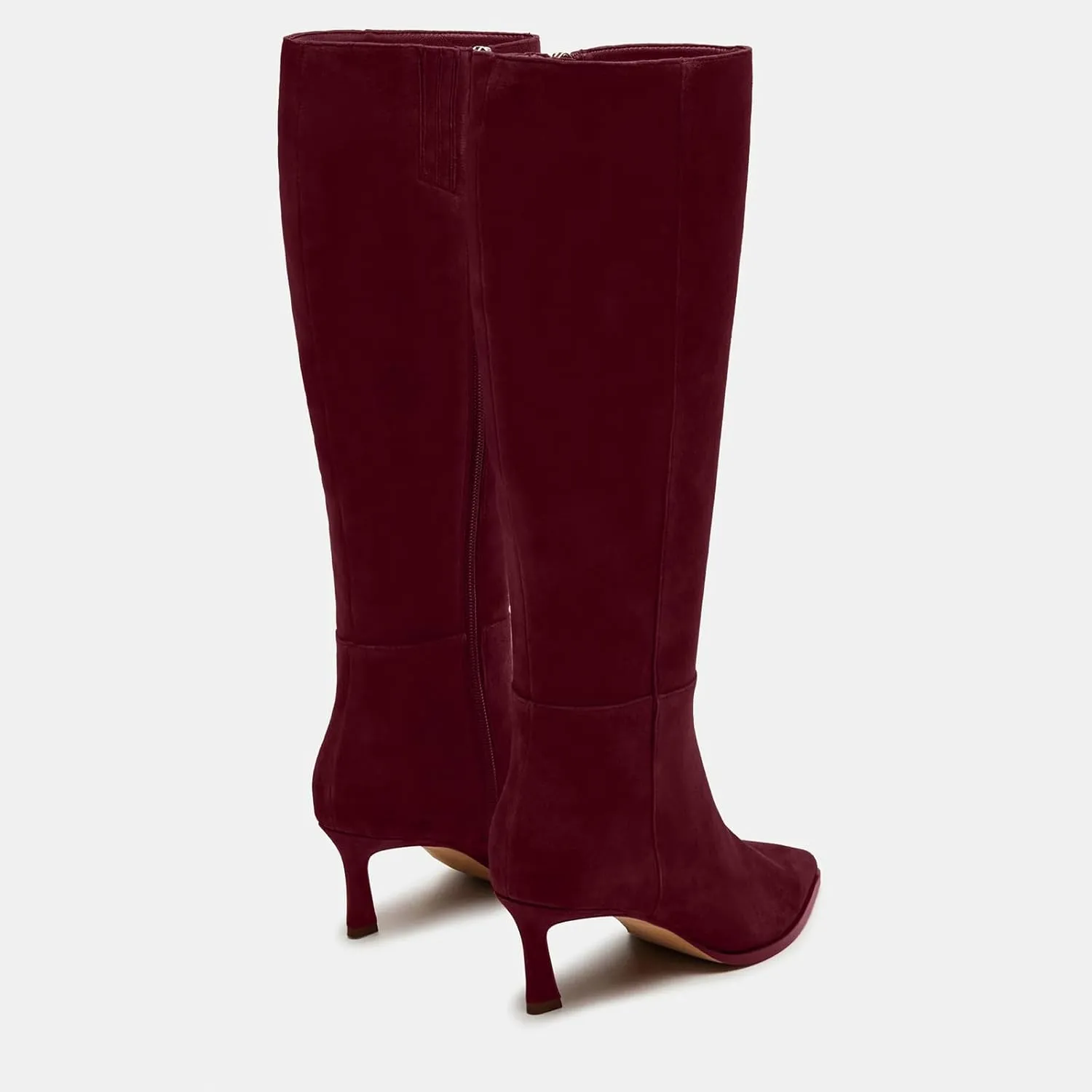 Women's Knee High Boots Kitten Heels Pointed Toe Side Zipper Wide Calf Stiletto Tall Boots for Women Wedding Porm Dress Shoes