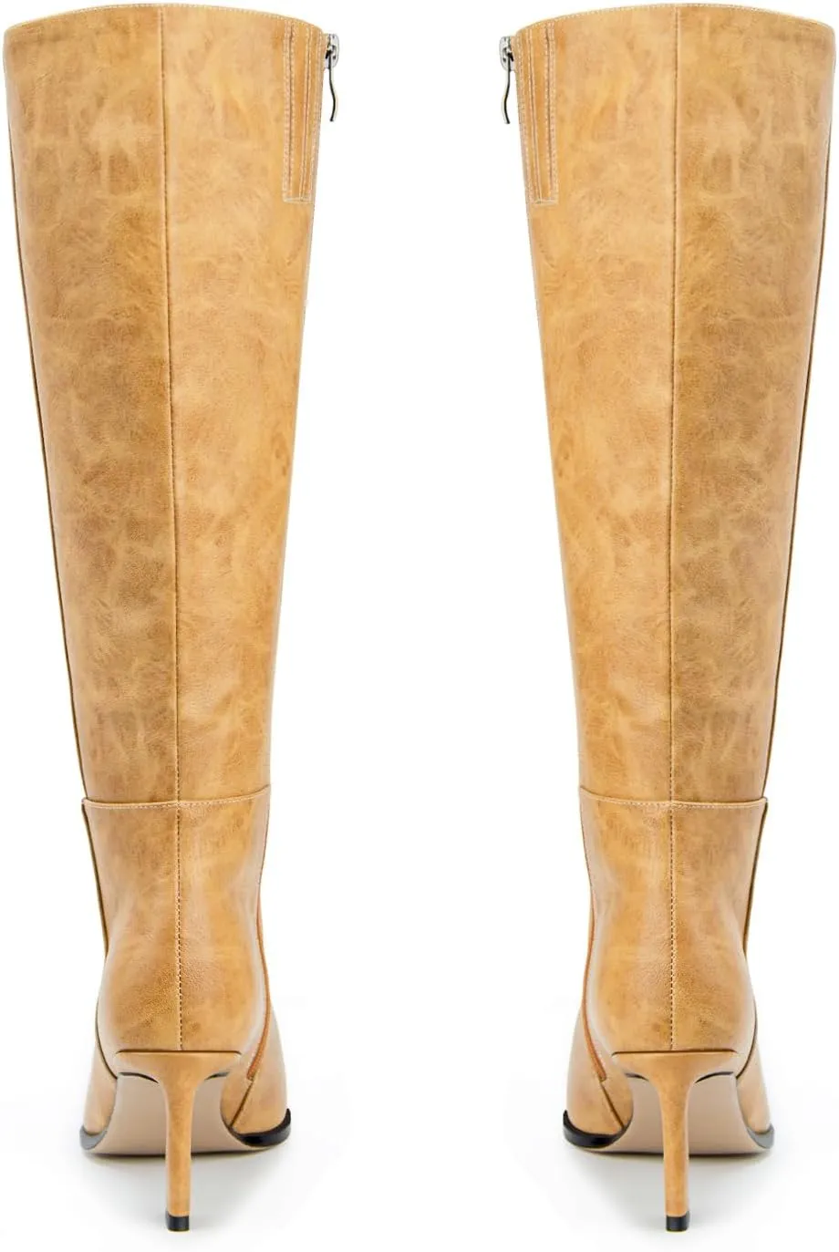 Women's Knee High Boots Kitten Heels Pointed Toe Side Zipper Wide Calf Stiletto Tall Boots for Women Wedding Porm Dress Shoes