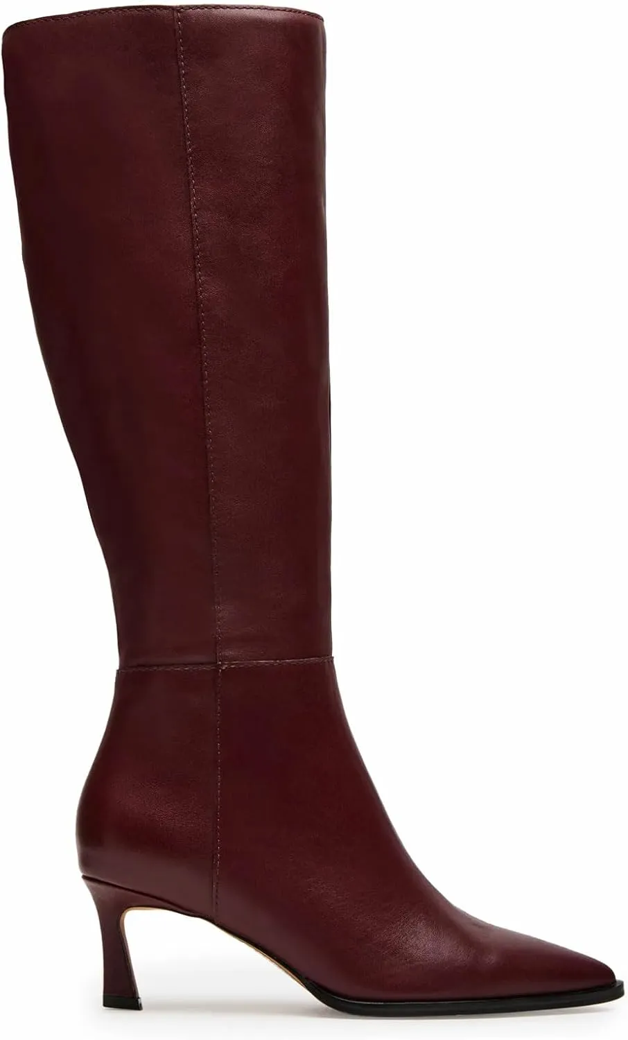 Women's Knee High Boots Kitten Heels Pointed Toe Side Zipper Wide Calf Stiletto Tall Boots for Women Wedding Porm Dress Shoes