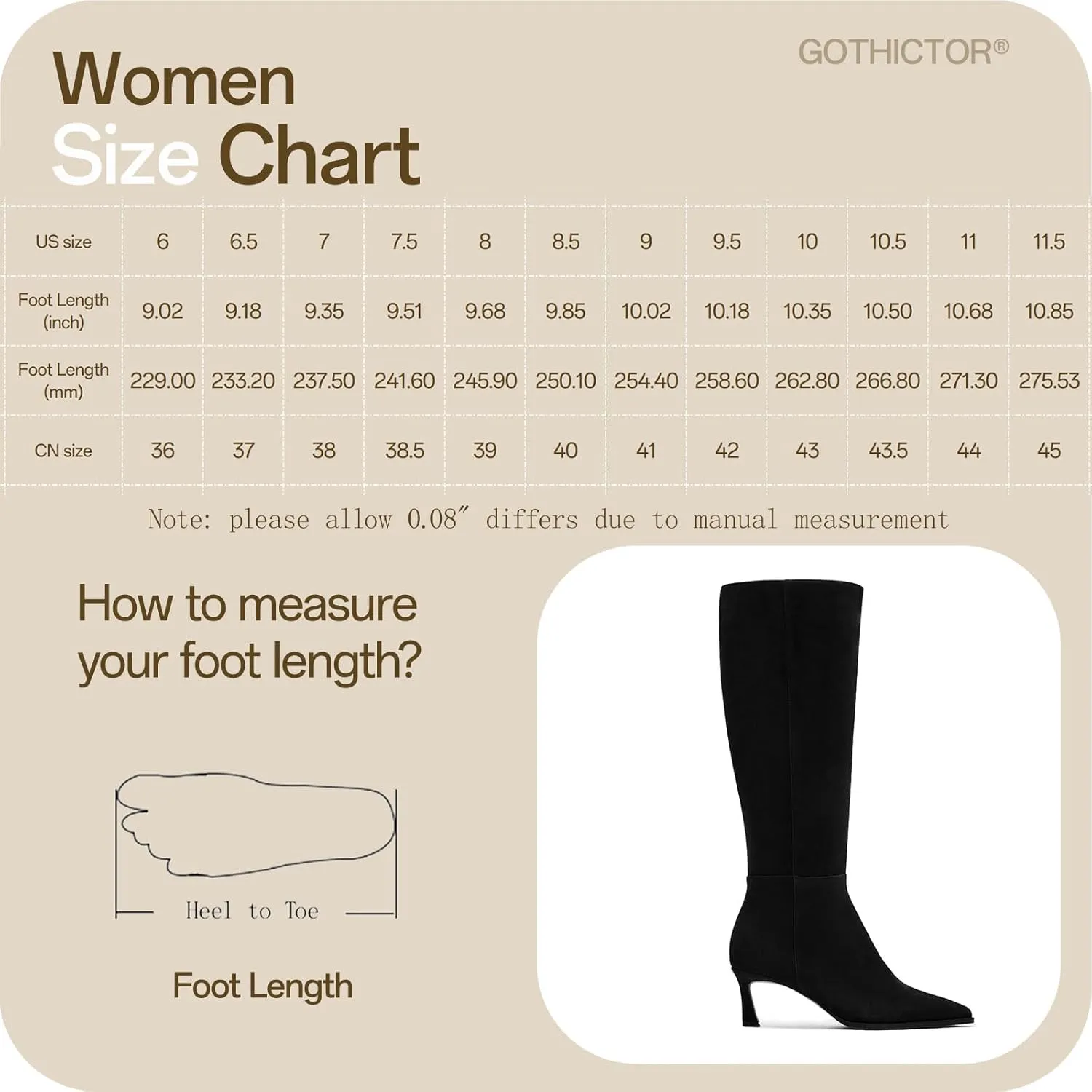 Women's Knee High Boots Kitten Heels Pointed Toe Side Zipper Wide Calf Stiletto Tall Boots for Women Wedding Porm Dress Shoes