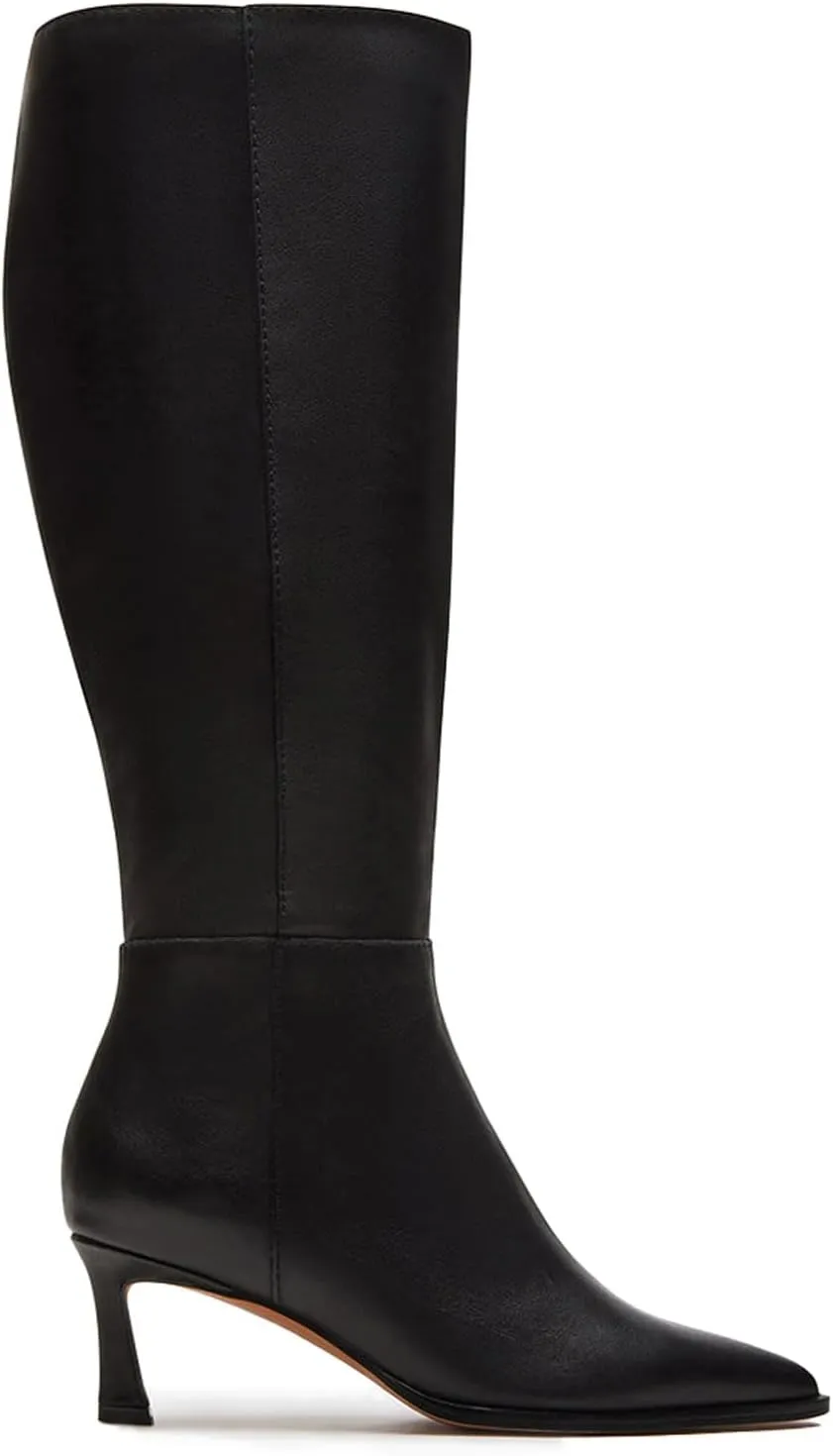 Women's Knee High Boots Kitten Heels Pointed Toe Side Zipper Wide Calf Stiletto Tall Boots for Women Wedding Porm Dress Shoes