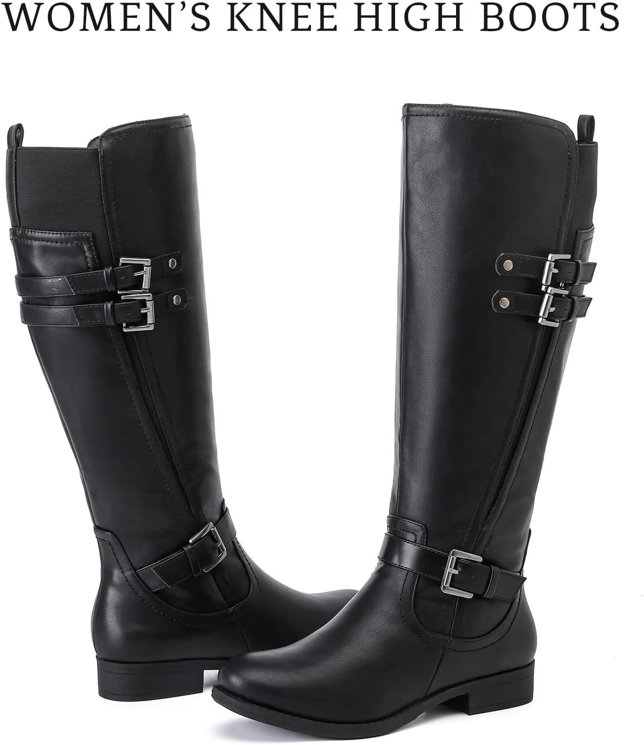 Women's Knee High Boots - Stylish and Comfortable Round Toe Low Heel Riding Combat Tall Boots with Side Zipper Closure for Fall and Winter Wear For Women.