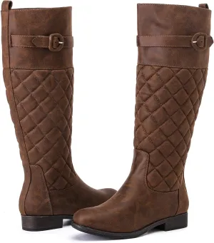 Women's Knee High Boots - Stylish and Comfortable Round Toe Low Heel Riding Combat Tall Boots with Side Zipper Closure for Fall and Winter Wear For Women.
