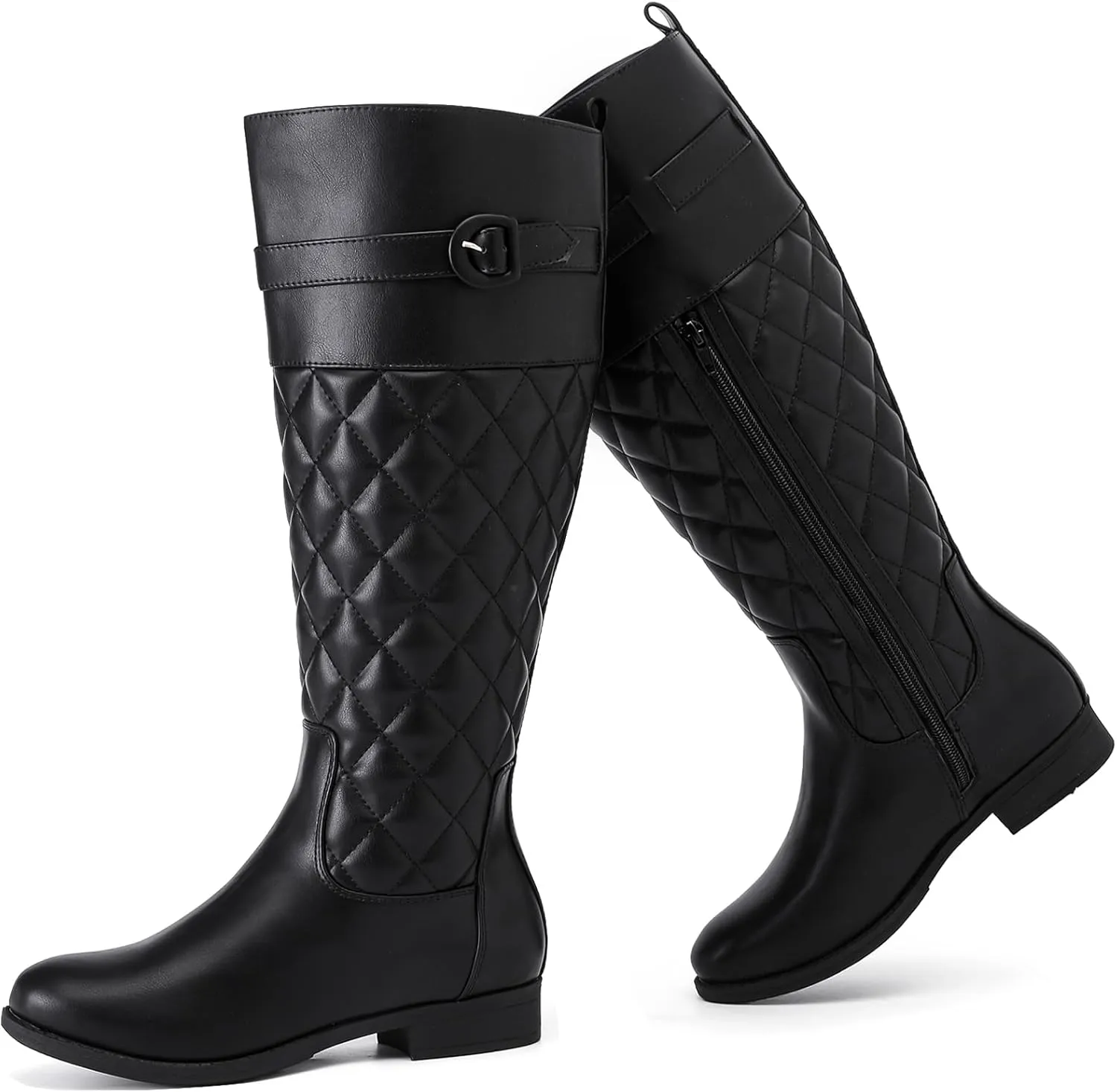 Women's Knee High Boots - Stylish and Comfortable Round Toe Low Heel Riding Combat Tall Boots with Side Zipper Closure for Fall and Winter Wear For Women.