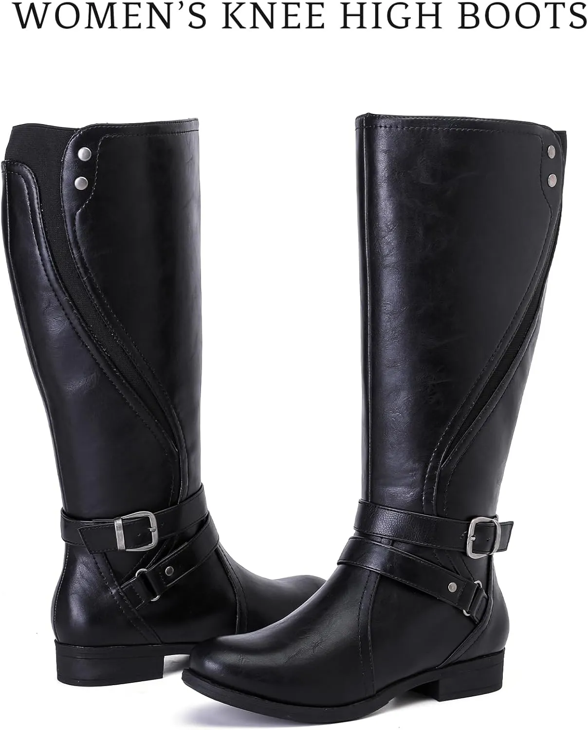 Women's Knee High Boots - Stylish and Comfortable Round Toe Low Heel Riding Combat Tall Boots with Side Zipper Closure for Fall and Winter Wear For Women.