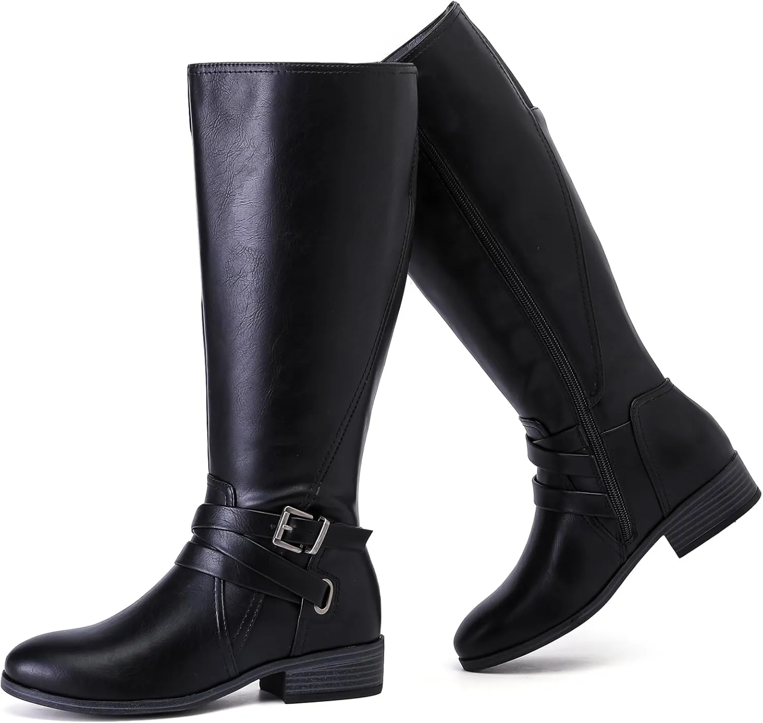 Women's Knee High Boots - Stylish and Comfortable Round Toe Low Heel Riding Combat Tall Boots with Side Zipper Closure for Fall and Winter Wear For Women.