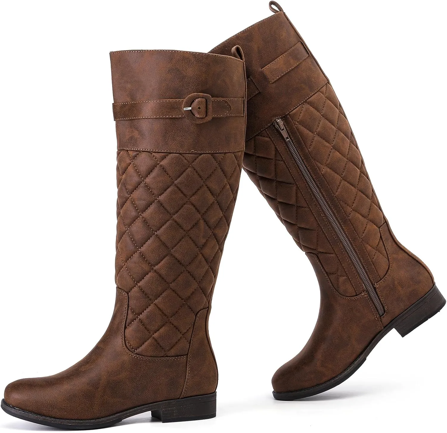 Women's Knee High Boots - Stylish and Comfortable Round Toe Low Heel Riding Combat Tall Boots with Side Zipper Closure for Fall and Winter Wear For Women.