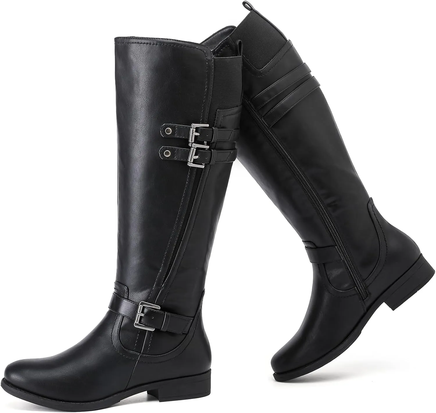 Women's Knee High Boots - Stylish and Comfortable Round Toe Low Heel Riding Combat Tall Boots with Side Zipper Closure for Fall and Winter Wear For Women.