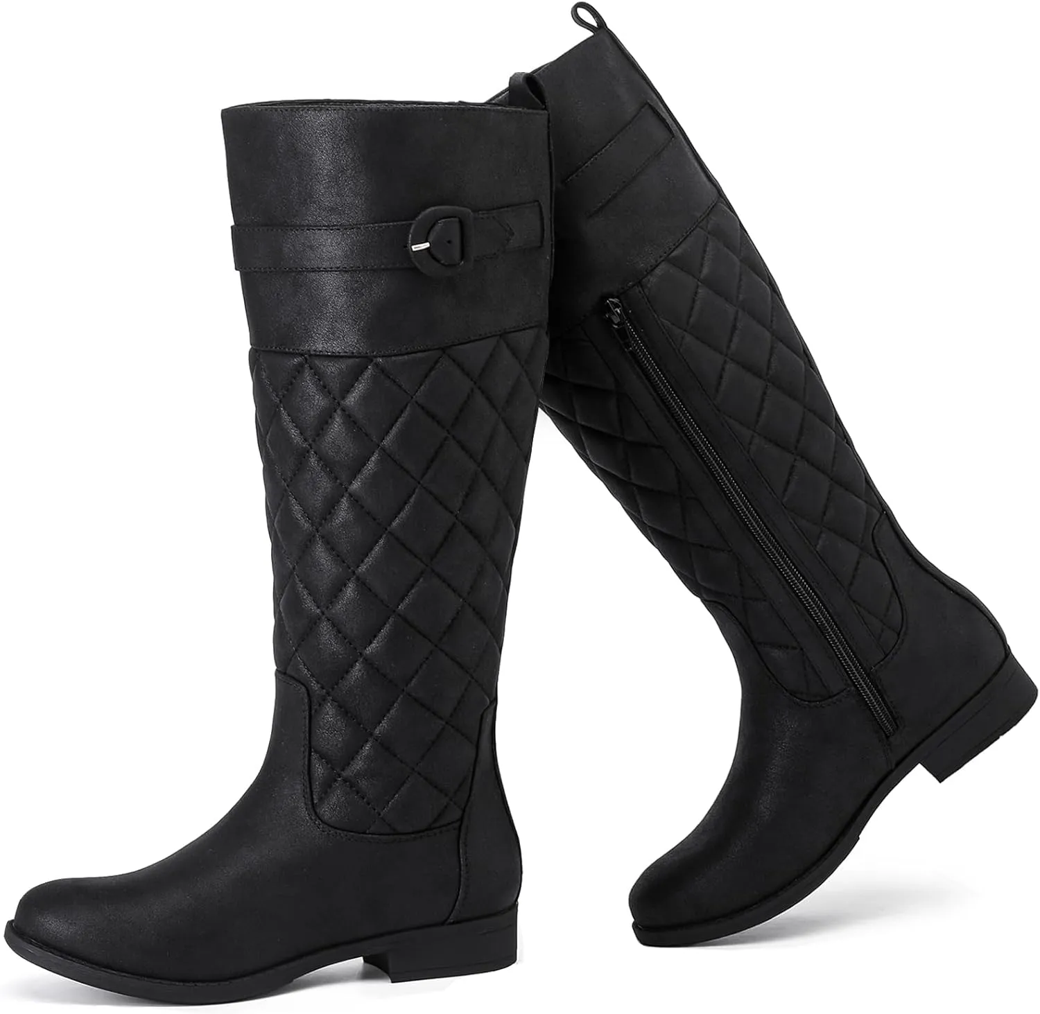 Women's Knee High Boots - Stylish and Comfortable Round Toe Low Heel Riding Combat Tall Boots with Side Zipper Closure for Fall and Winter Wear For Women.