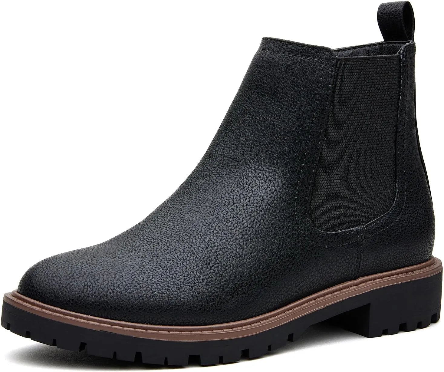 Women's Low Heel Chelsea Ankle Boots Fashion Slip-On Elastic Fall Booties Shoes