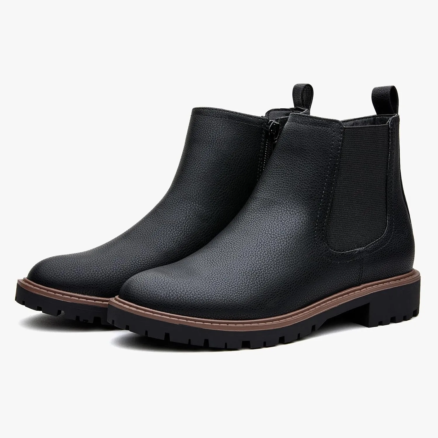 Women's Low Heel Chelsea Ankle Boots Fashion Slip-On Elastic Fall Booties Shoes