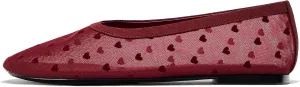 Women's Mesh Ballet Flats Embroidered Floral Mary Jane Flats Casual Comfortable Round Toe Ballerina Shoes