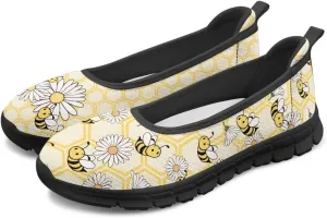 Womens Mesh Flats Slip On Casual Comfortable Walking Shoes Drive Flat Shoes for Outdoor Black Sole Size 6-11