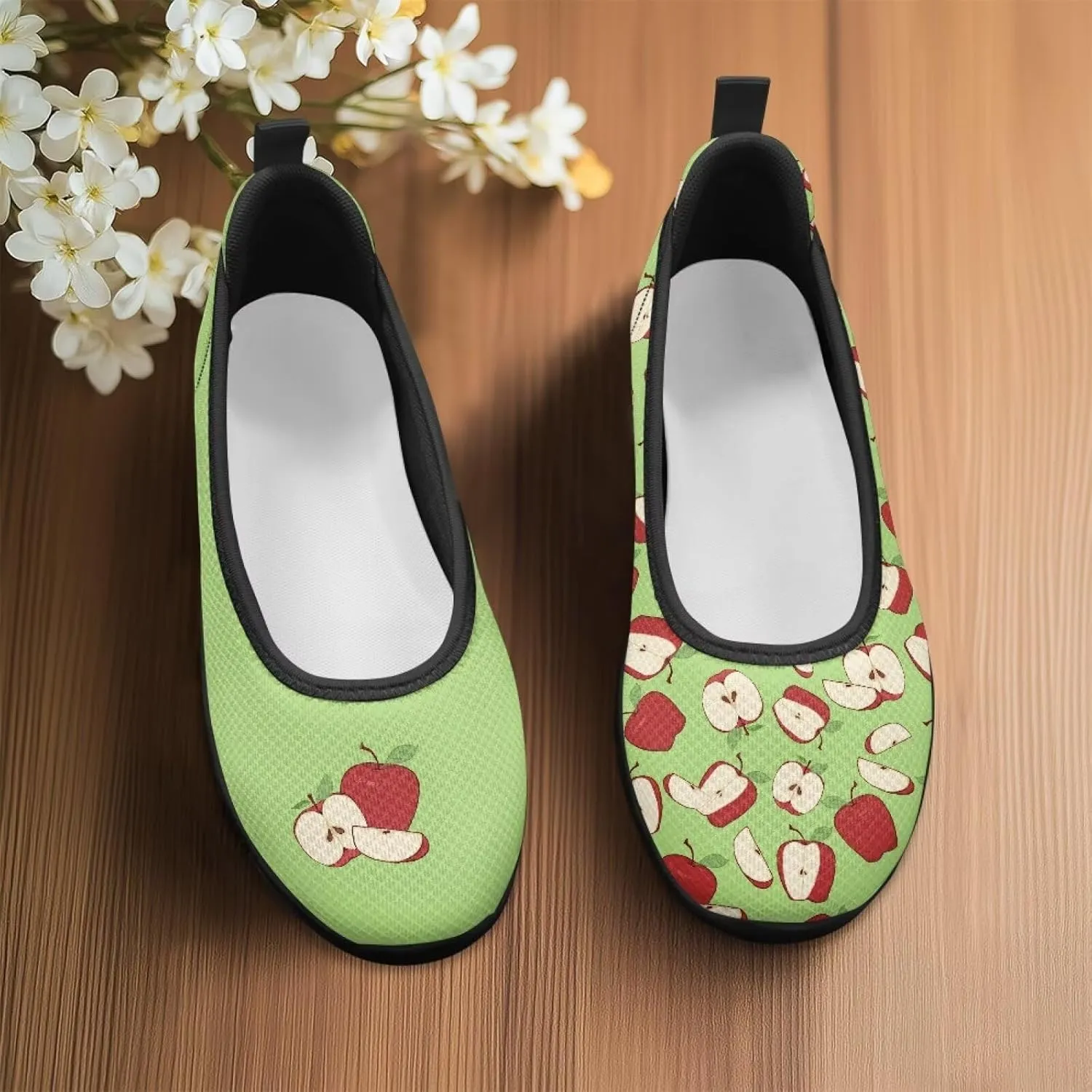 Womens Mesh Flats Slip On Casual Comfortable Walking Shoes Drive Flat Shoes for Outdoor Black Sole Size 6-11
