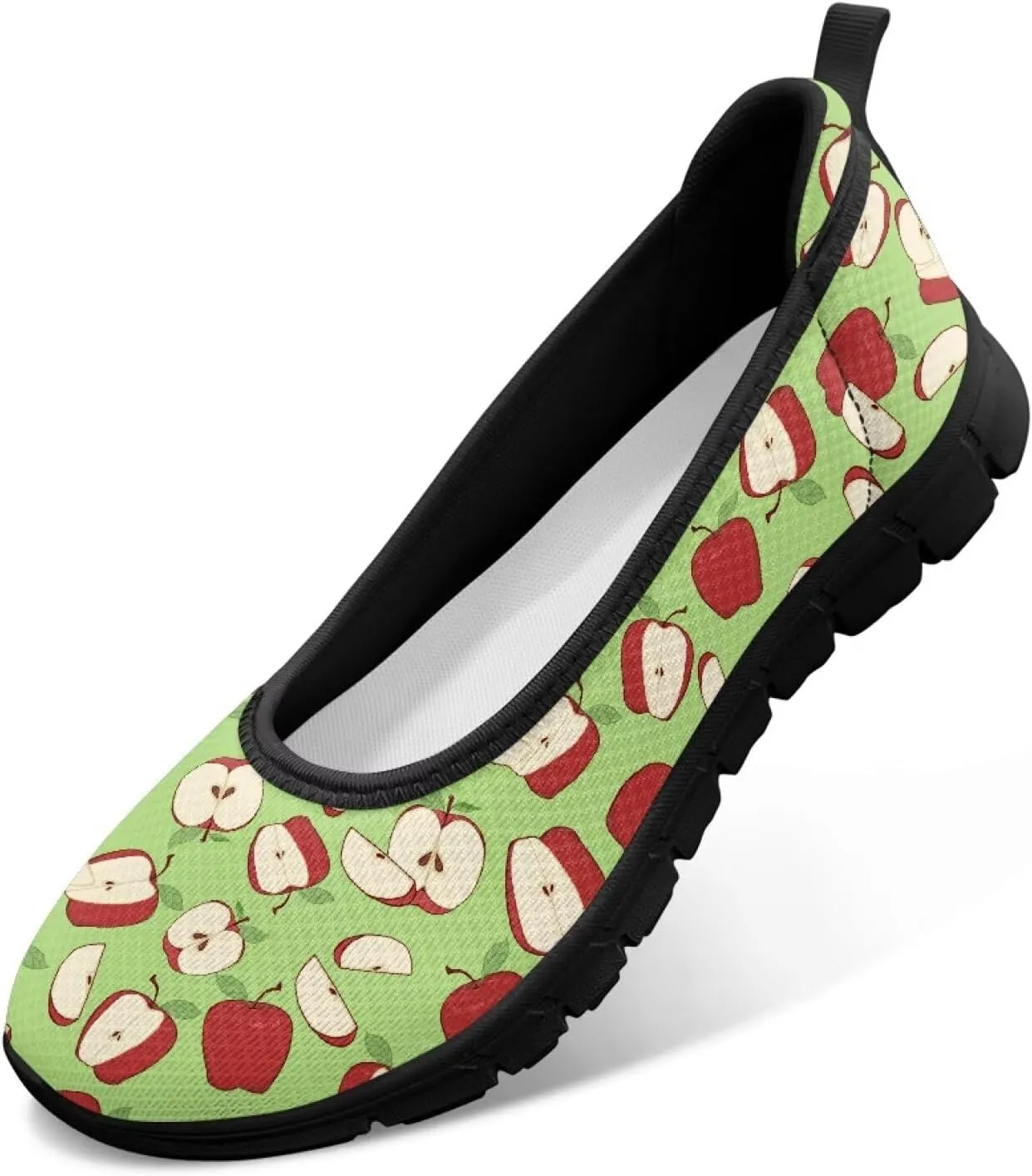 Womens Mesh Flats Slip On Casual Comfortable Walking Shoes Drive Flat Shoes for Outdoor Black Sole Size 6-11