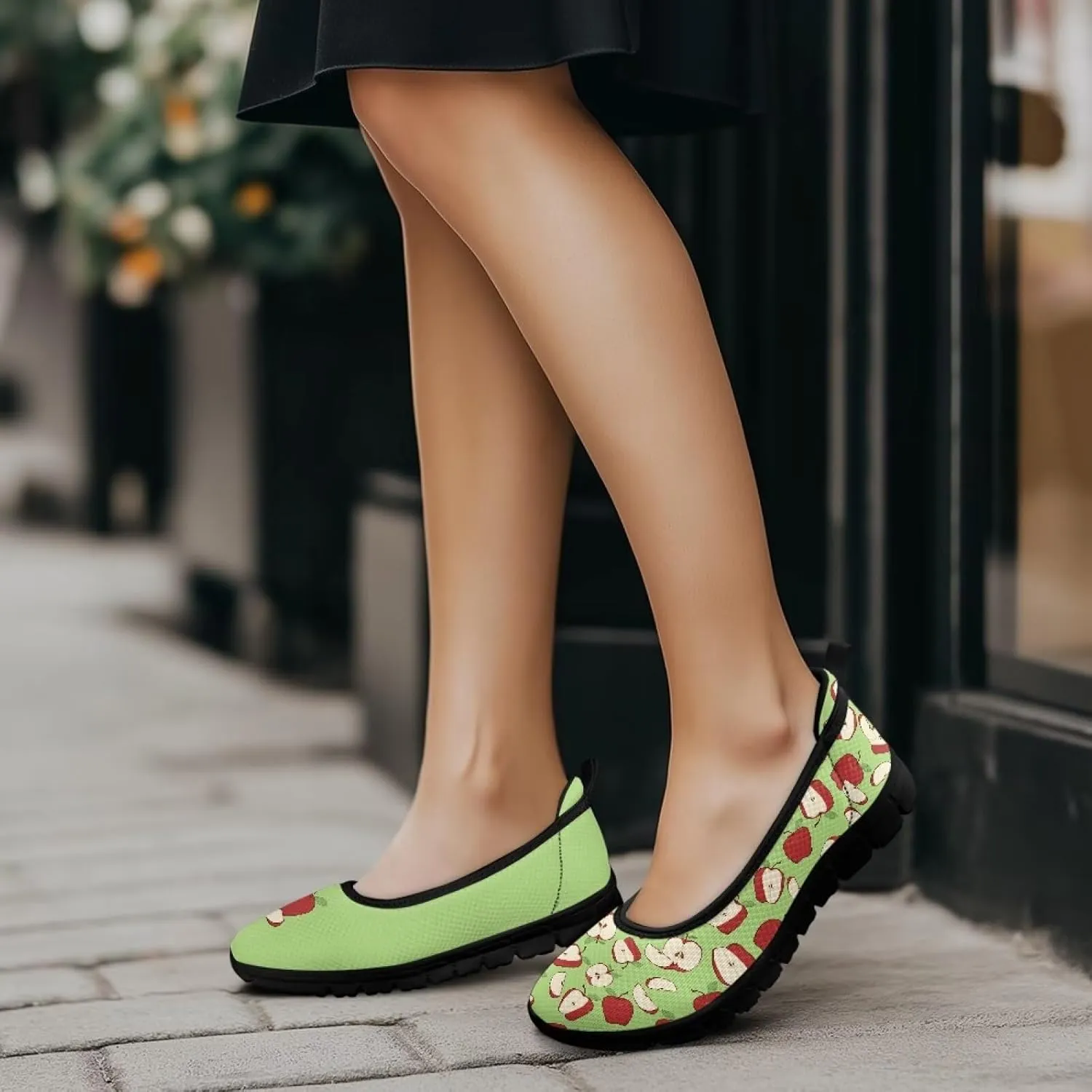 Womens Mesh Flats Slip On Casual Comfortable Walking Shoes Drive Flat Shoes for Outdoor Black Sole Size 6-11
