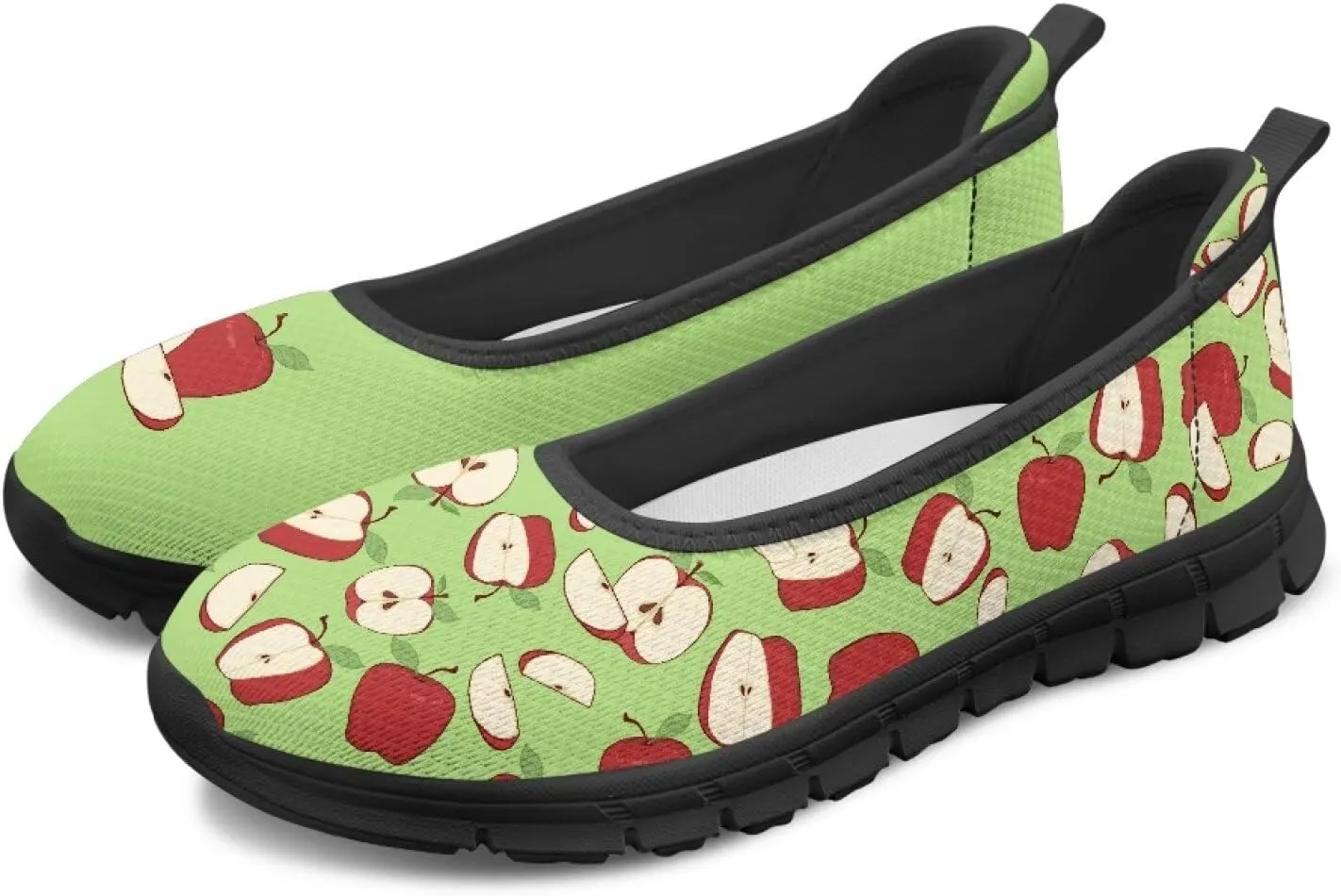 Womens Mesh Flats Slip On Casual Comfortable Walking Shoes Drive Flat Shoes for Outdoor Black Sole Size 6-11
