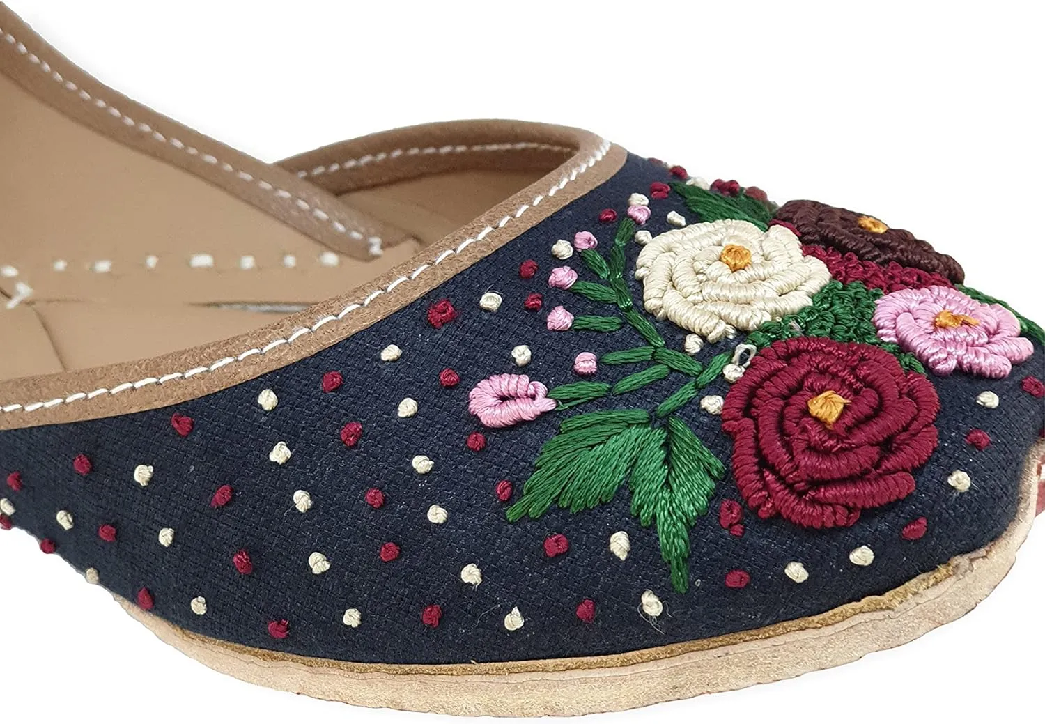 Women's Moonshine Multicolored Genuine Soft Leather Juttis | Bite and Pinch Free Jutis | Punjabi Jutti For Ladies | Wedding Flat Stylish Mojari | Bridal Ethnic Flats For Girls |