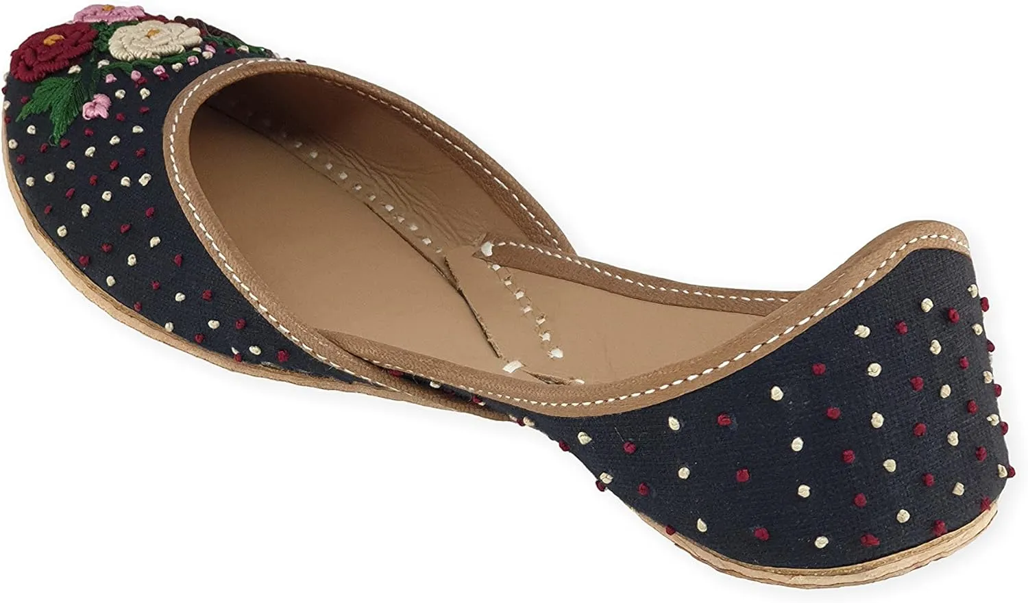 Women's Moonshine Multicolored Genuine Soft Leather Juttis | Bite and Pinch Free Jutis | Punjabi Jutti For Ladies | Wedding Flat Stylish Mojari | Bridal Ethnic Flats For Girls |