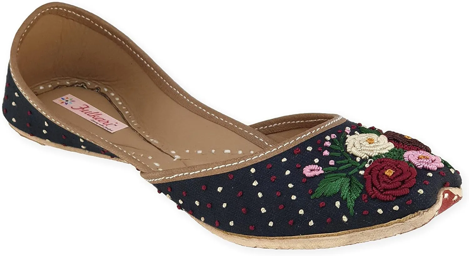 Women's Moonshine Multicolored Genuine Soft Leather Juttis | Bite and Pinch Free Jutis | Punjabi Jutti For Ladies | Wedding Flat Stylish Mojari | Bridal Ethnic Flats For Girls |
