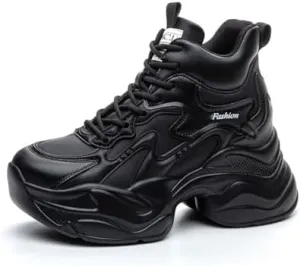 Women's Orthopedic Sneakers Stylish Walking Shoe,Fashion Lace Up Height Increasing Chunky Shoes Non Slip Platform Dad Shoe