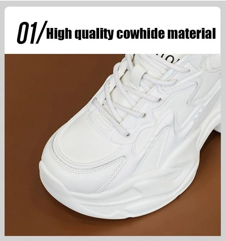 Women's Orthopedic Sneakers Stylish Walking Shoe,Fashion Lace Up Height Increasing Chunky Shoes Non Slip Platform Dad Shoe