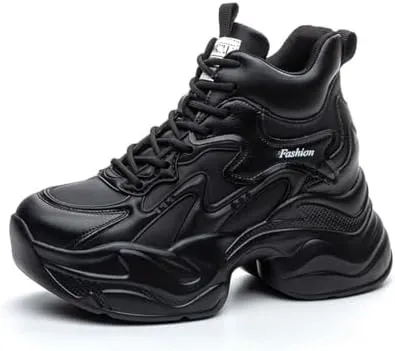 Women's Orthopedic Sneakers Stylish Walking Shoe,Fashion Lace Up Height Increasing Chunky Shoes Non Slip Platform Dad Shoe