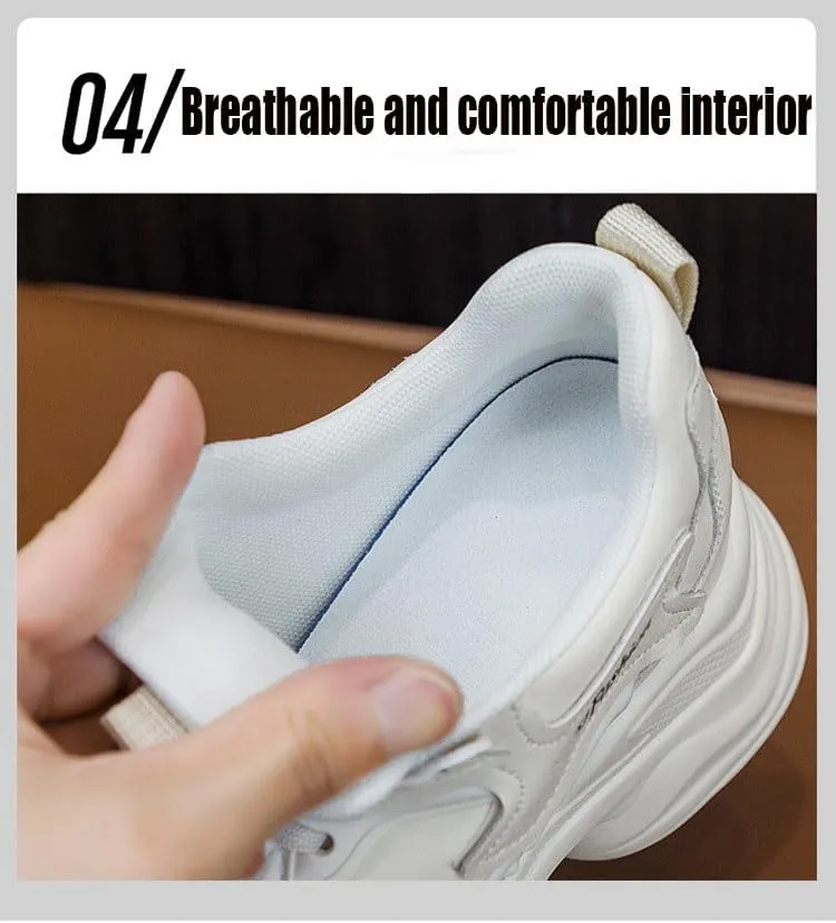 Women's Orthopedic Sneakers Stylish Walking Shoe,Fashion Lace Up Height Increasing Chunky Shoes Non Slip Platform Dad Shoe