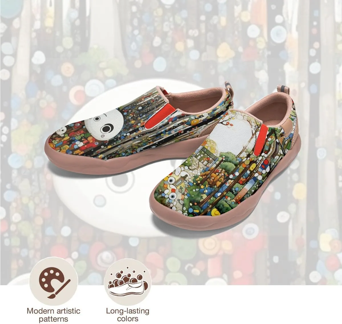 Women's Painted Travel Loafers - Fashion Slip On Sneaker Casual Comfortable Walking Lightweight Nurse Shoes