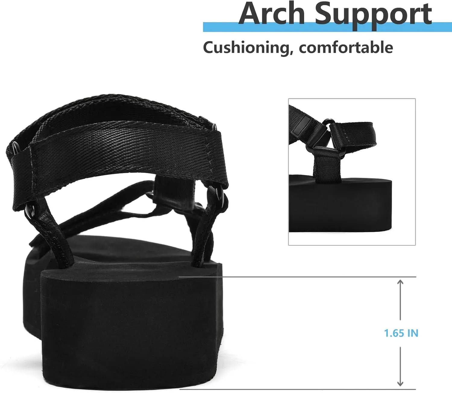 Women's Platform Sport Sandals for women Arch Support Hiking Walking Athletic Beach Water Sandal Outdoor Orthotic Adjustable Lightweight Comfortable Summer Cushion Cute sandalias de mujer