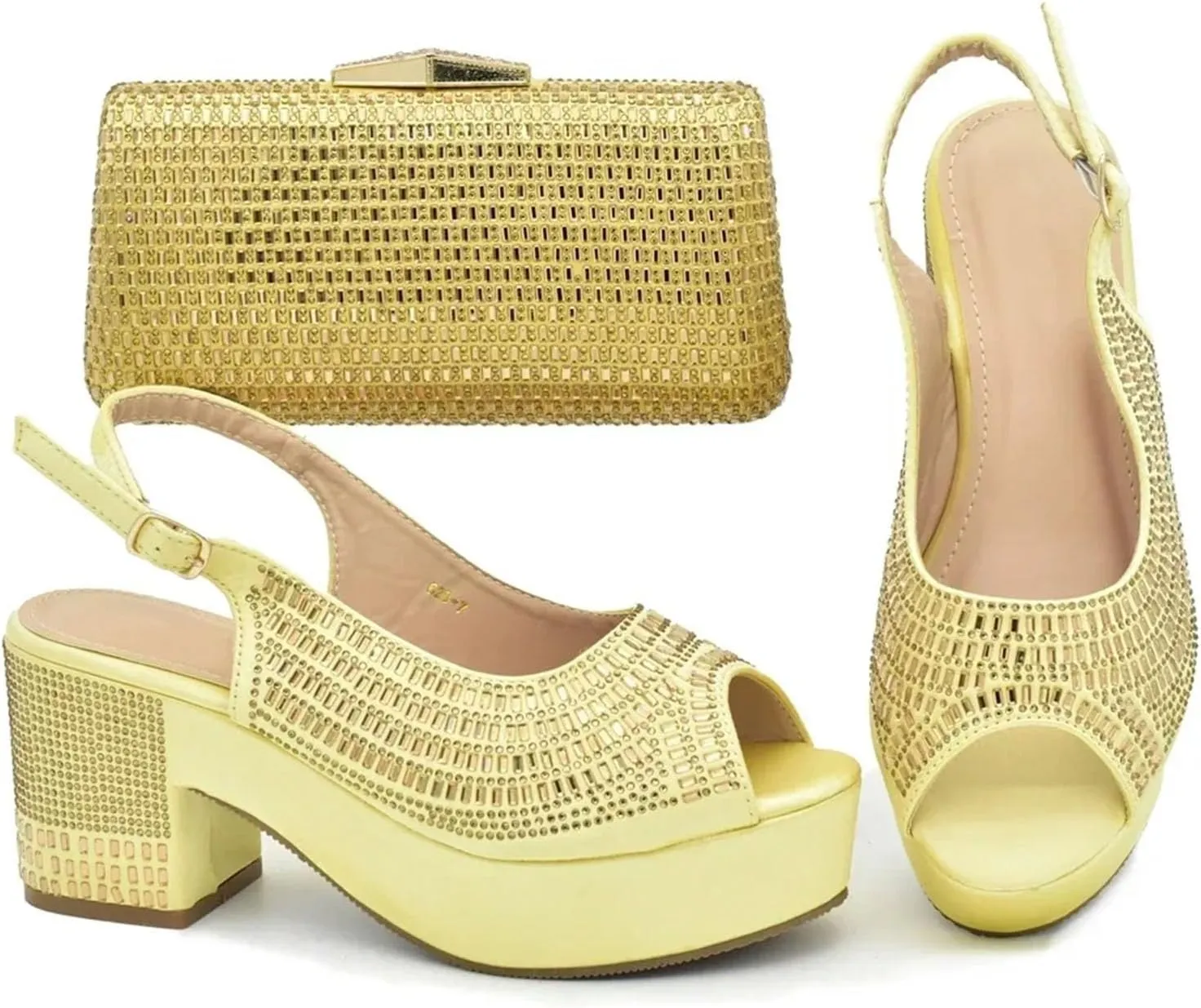 Women's Plus Size African Party Set - Sexy High Heels & Matching Evening Purse
