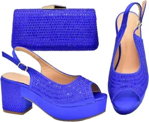 Women's Plus Size African Party Set - Sexy High Heels & Matching Evening Purse