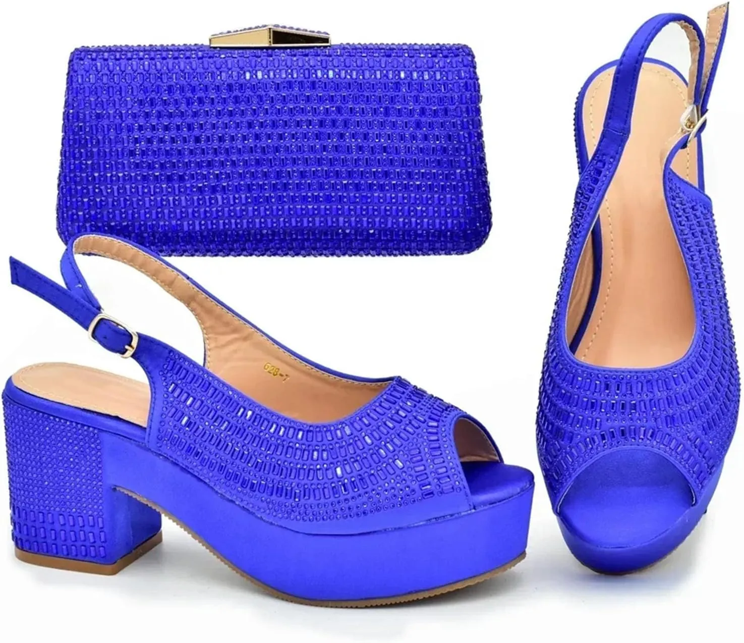 Women's Plus Size African Party Set - Sexy High Heels & Matching Evening Purse