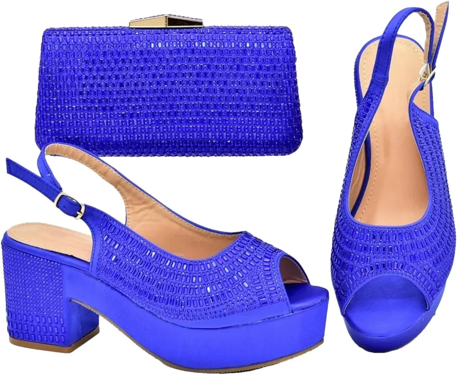 Women's Plus Size African Party Set - Sexy High Heels & Matching Evening Purse