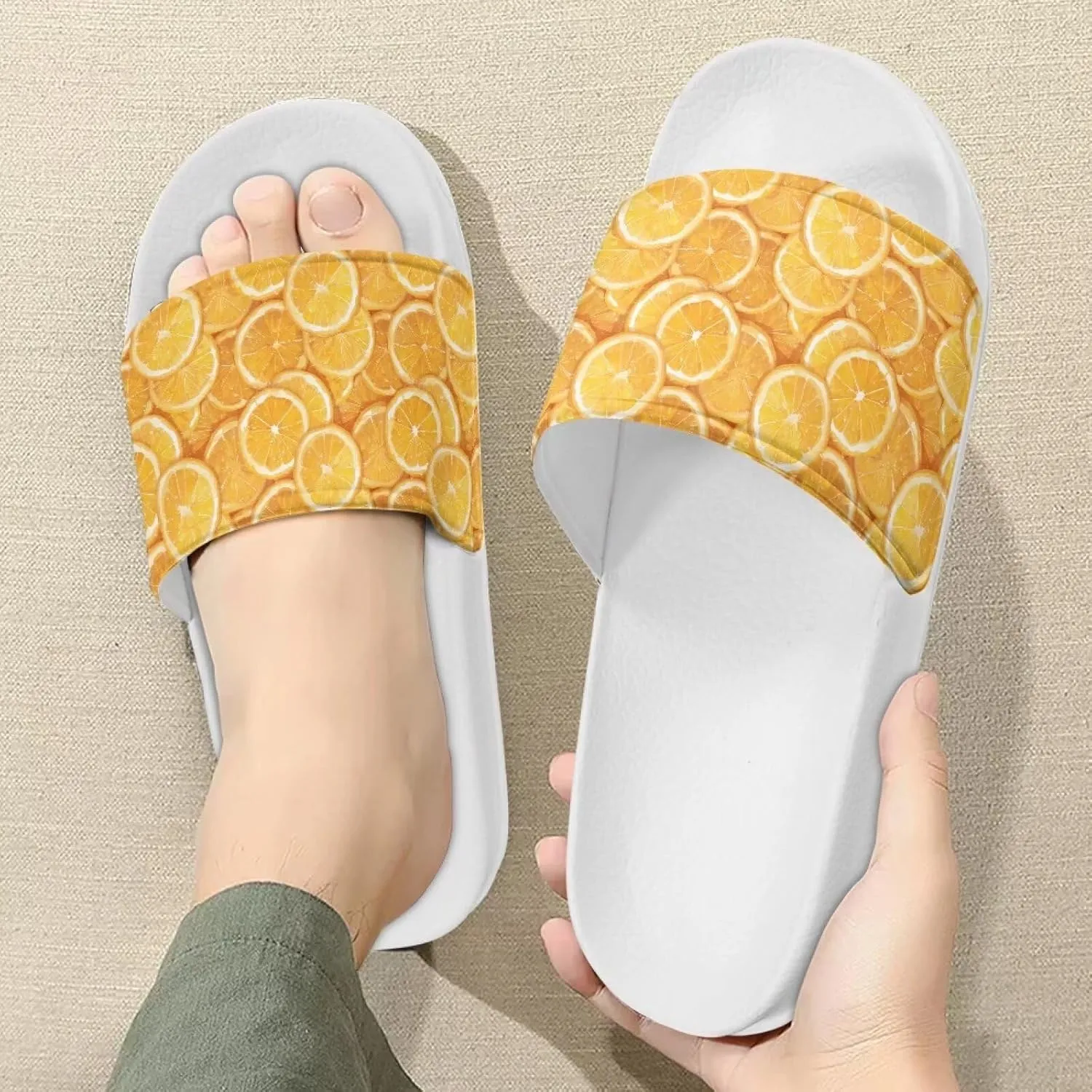 Women's Shower Shoes Fashion Non-Slip Bathroom Bedroom Sandals Slip On House Slides Lightweight Indoor Outdoor Sandals SizeUS 6-13.5