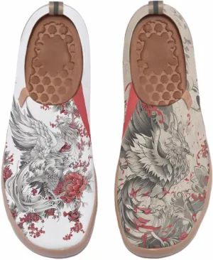Women's Slip On Casual Loafers Fashion Knit Art Painted Shoes Lightweight Comfort Travel Sneaker