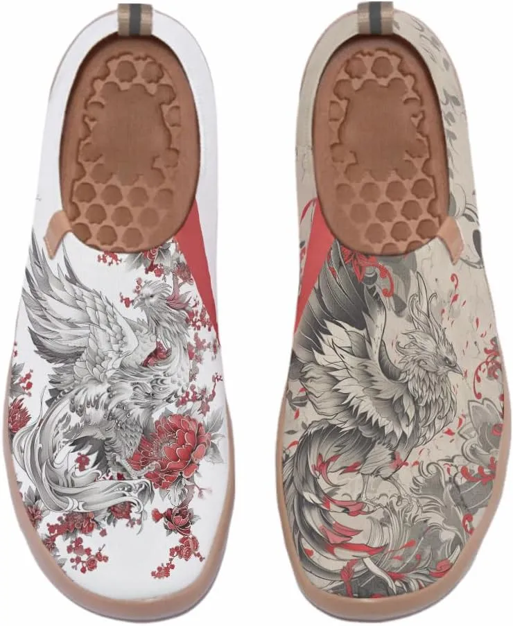 Women's Slip On Casual Loafers Fashion Knit Art Painted Shoes Lightweight Comfort Travel Sneaker