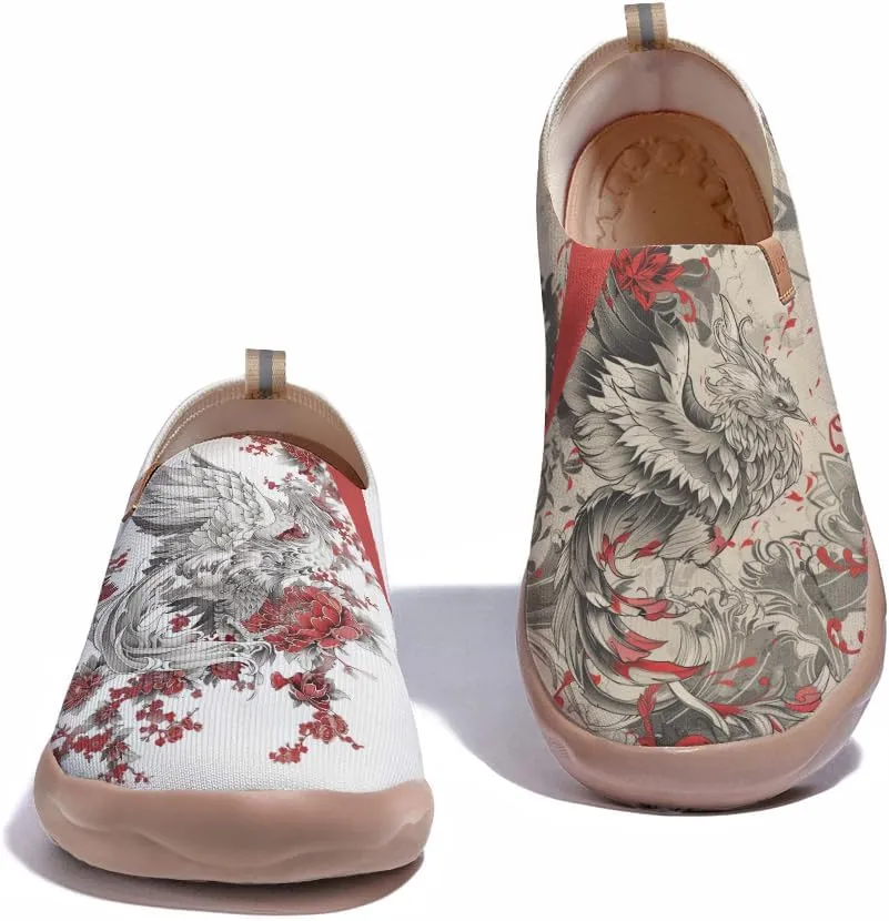 Women's Slip On Casual Loafers Fashion Knit Art Painted Shoes Lightweight Comfort Travel Sneaker