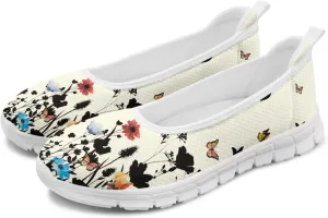 Women's Slip On Shoes Mesh Walking Flats Shoes Comfort Lightweight Casual Sneakers for Travel Date & Party White Sole Size 6-11
