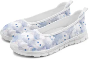 Women's Slip On Shoes Mesh Walking Flats Shoes Comfort Lightweight Casual Sneakers for Travel Date & Party White Sole Size 6-11