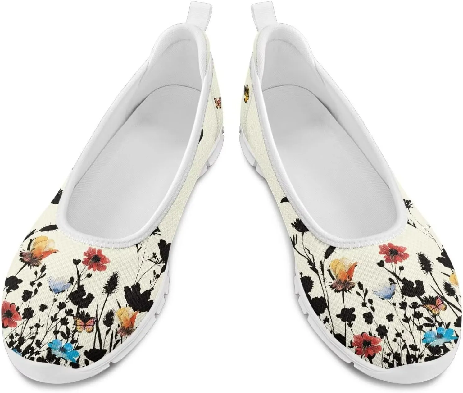 Women's Slip On Shoes Mesh Walking Flats Shoes Comfort Lightweight Casual Sneakers for Travel Date & Party White Sole Size 6-11