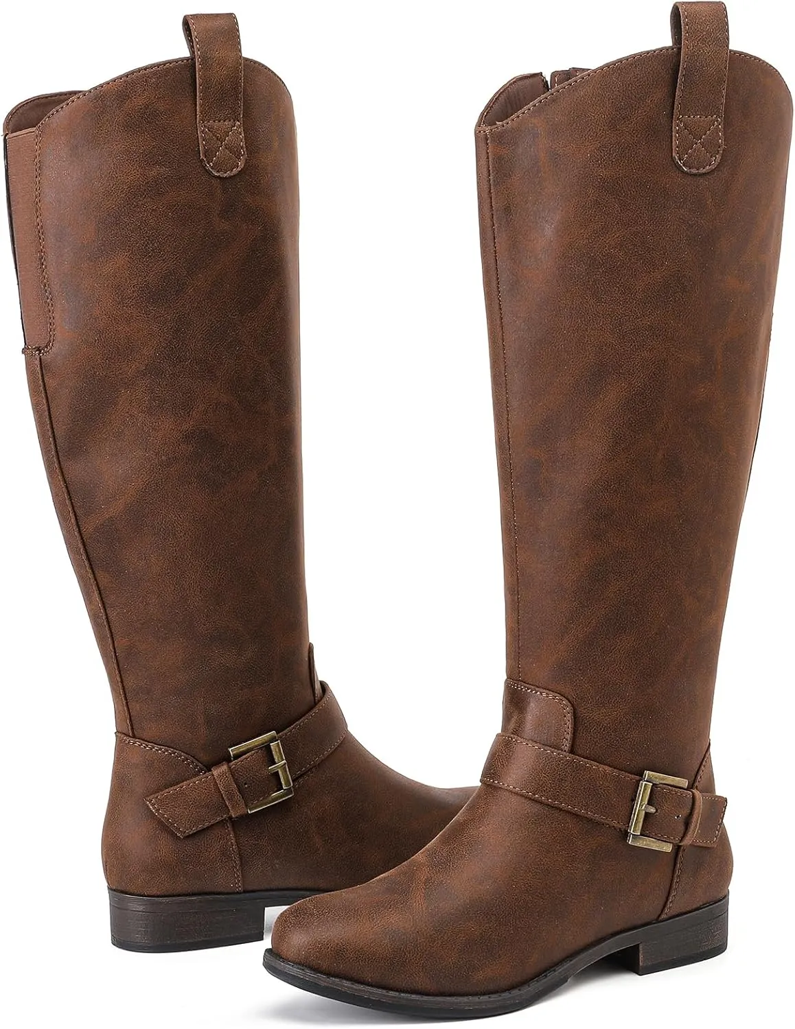 Women's Slouchy Knee High Boots, Comfortable and Fashionable Round Toe Riding Combat Boots for Fall and Winter Wear for Women.