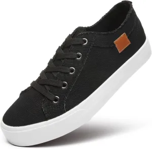Women's Sneakers Canvas Shoes for Women Lace up Fashion Canvas Sneakers Classic Low Top Casual Shoes