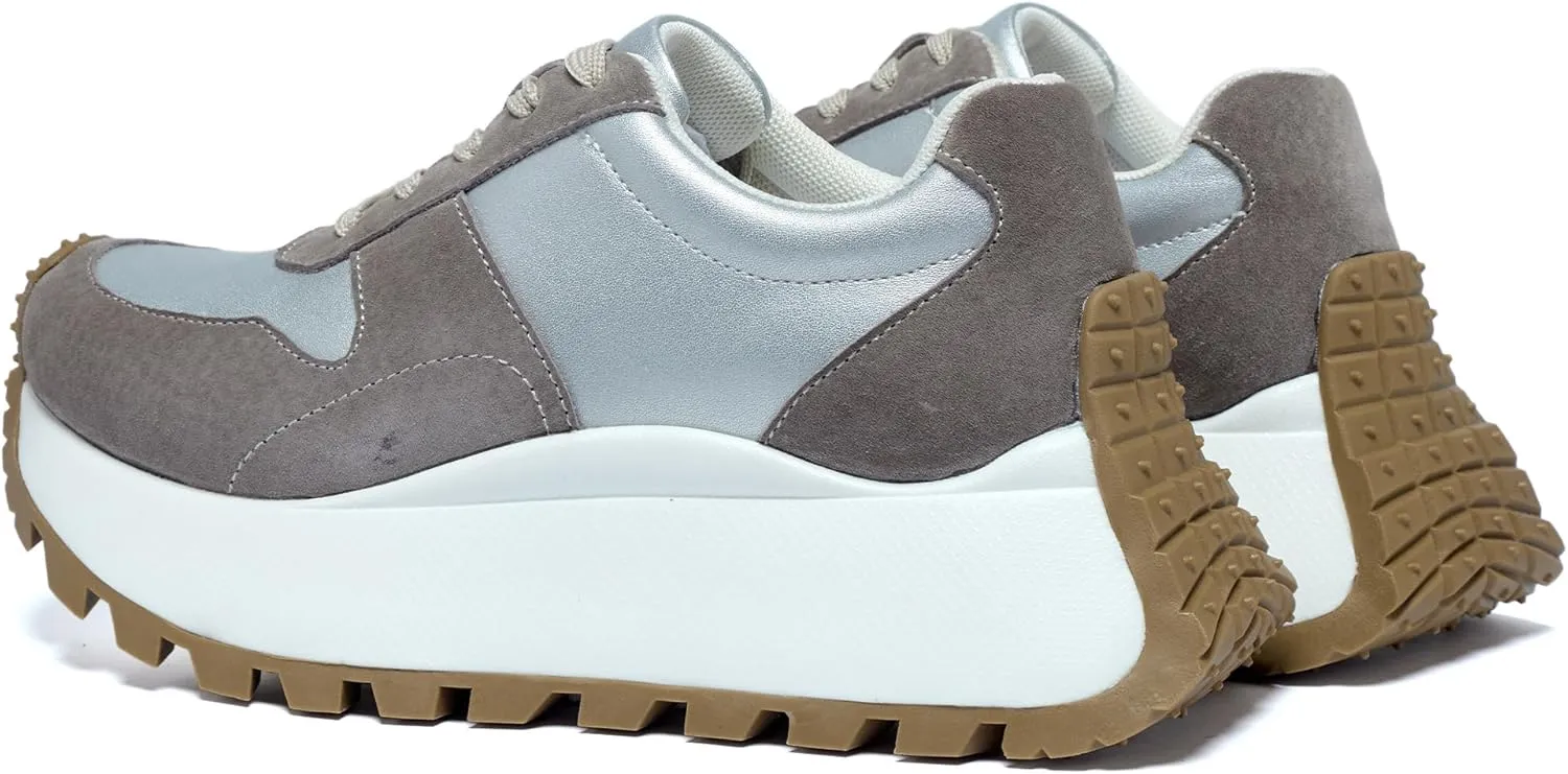 Women's Sneakers Platform Height Increase Casual Walking Shoes Low Lace Up Sneakers Comfortable Non-Slip Women's Shoes