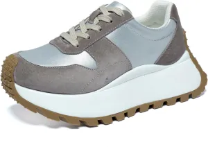 Women's Sneakers Platform Height Increase Casual Walking Shoes Low Lace Up Sneakers Comfortable Non-Slip Women's Shoes