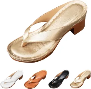 Women's Solid Color Summer Chunky Heel Sandals Slip on Open Toe Square Toe Comfortable Heeled Sandals Mules for Women Heels Womens Shoes Wedges for Long Walk Casual Shoes Dressy