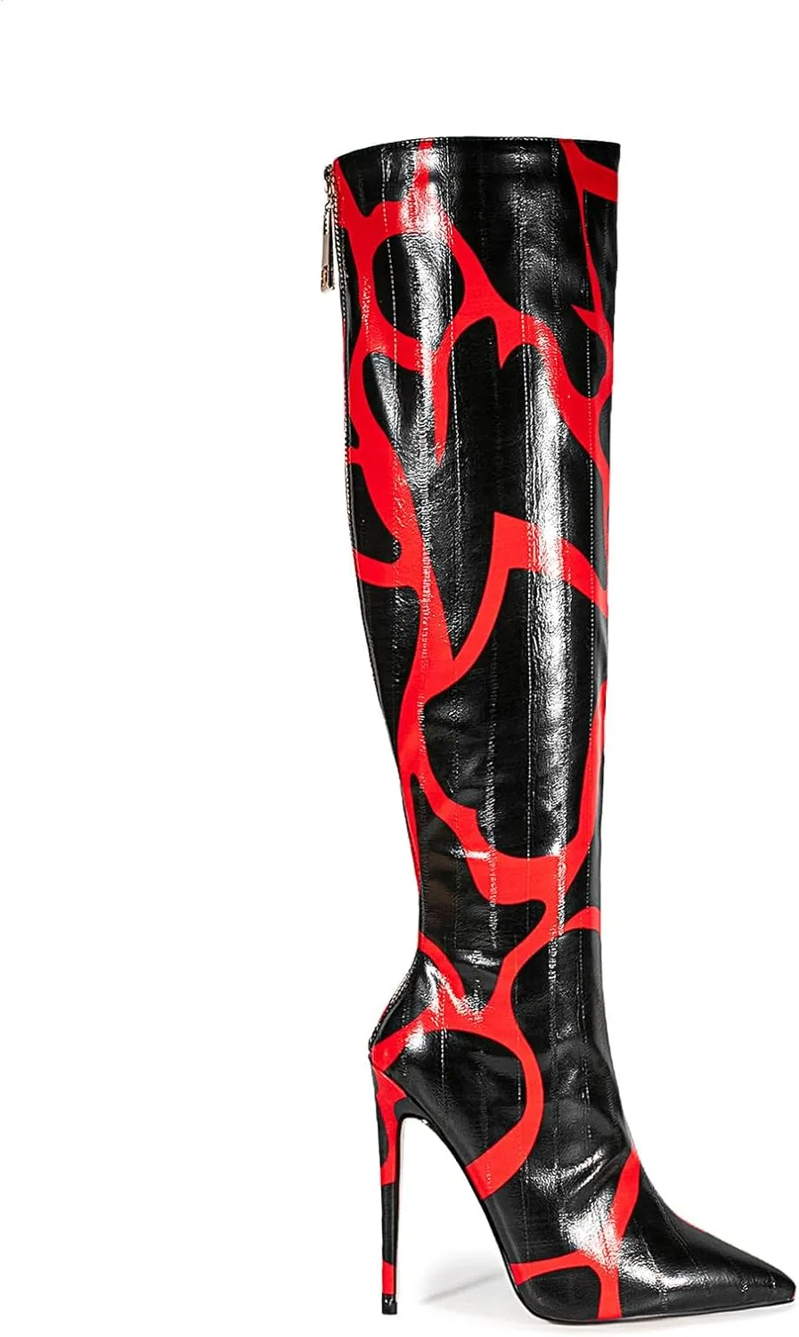 Women's Stiletto Knee High Boots Ladies Boot Pointed Toe Hight Heels Shoes Zebra Print Suitable for Fashionable Parties