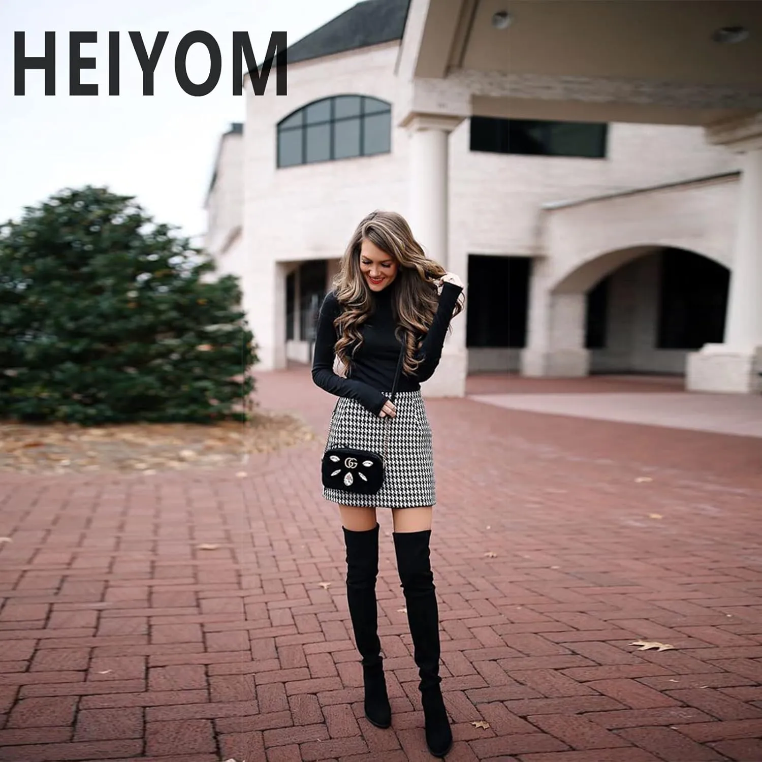 Women's Thigh High Boots Over The Knee Boot Sexy Pointed Toe Chunky Heels Boots Zipper Lace Up Long Boots