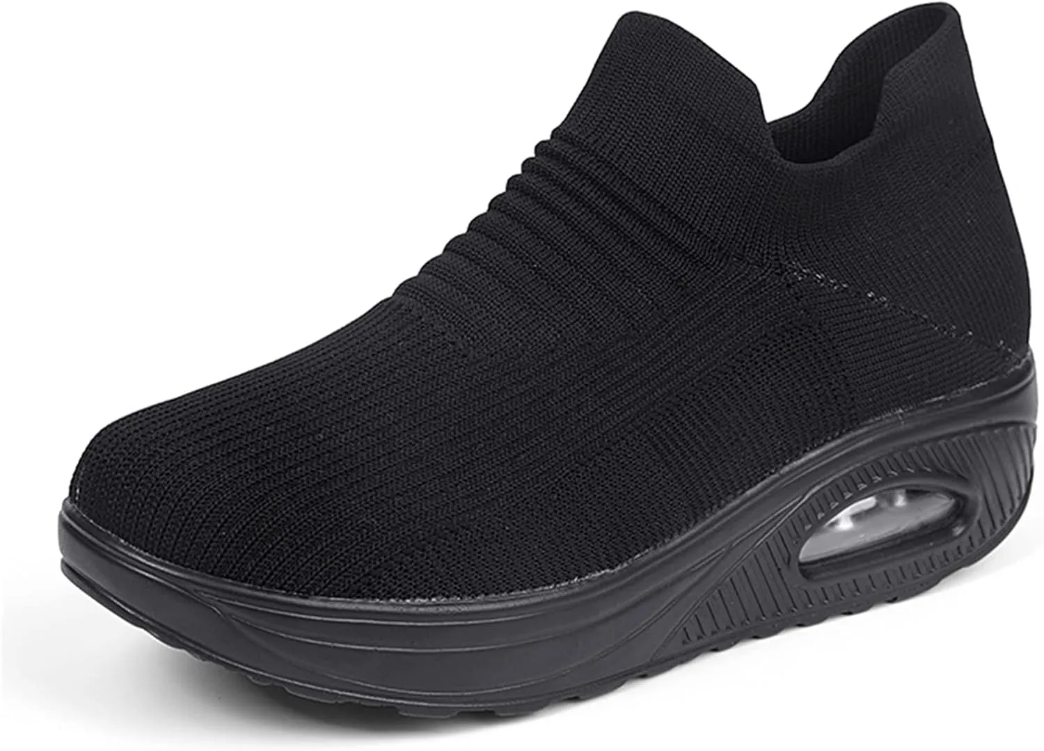 Women's Walking Shoes Socks Sneakers Breathable Mesh Slip-On Casual Shoes Thick Sole Loafers
